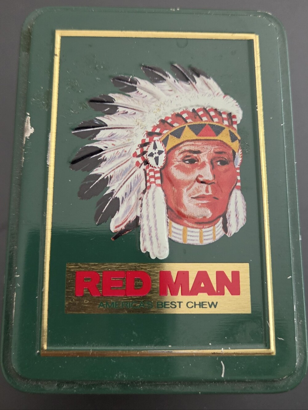 Red Man Playing Cards In Collectible Tin Double Deck Set Vintage RARE Pinkerton